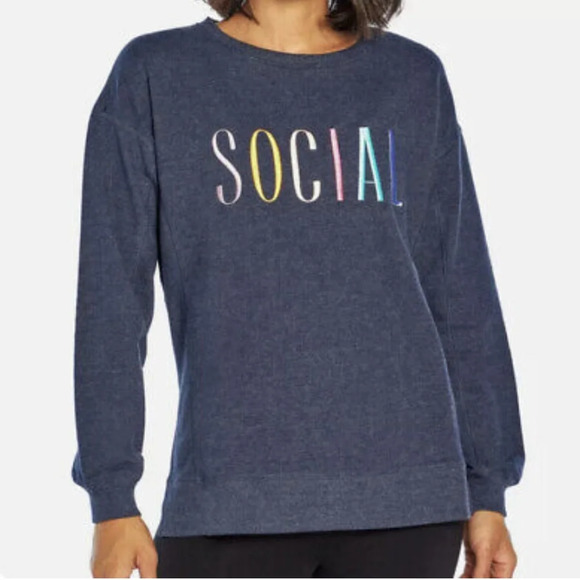 WILDFOX Social Embroidered Sweatshirt Size XXL - Picture 1 of 9